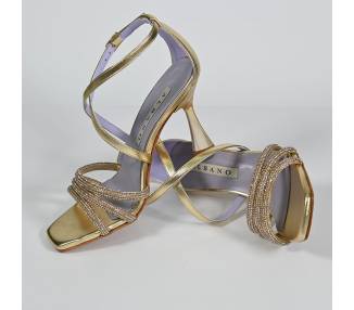 Sandalo Albano elegante oro con strass