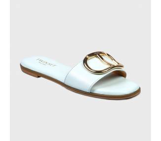 TWINSET SANDALI SLIDE IN PELLE CON OVAL T DONNA 231TCP128