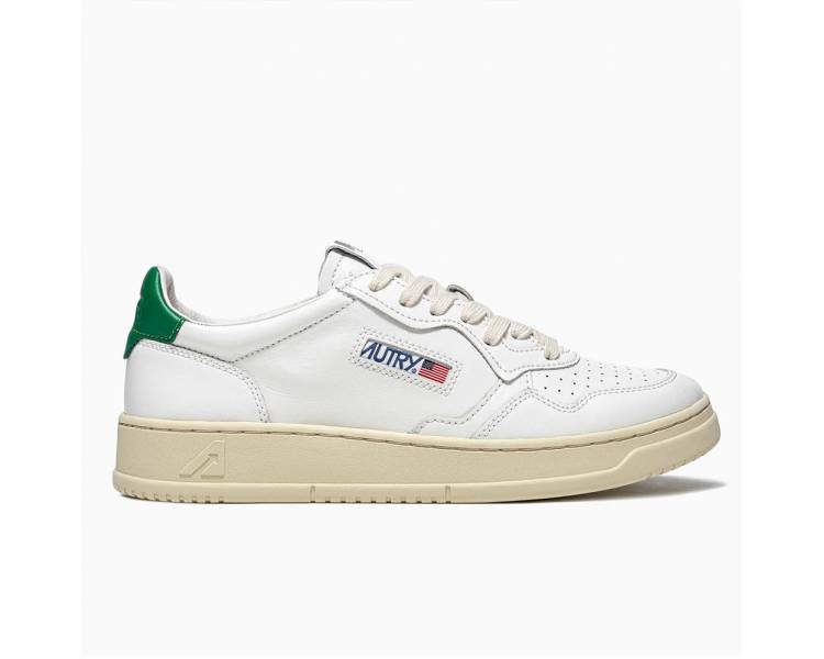 Autry sneakers medalist low in pelle bianca e verde