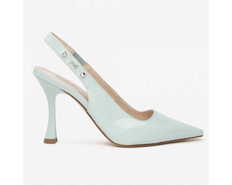 Decolleté slingback NeroGiardini donna in vernice