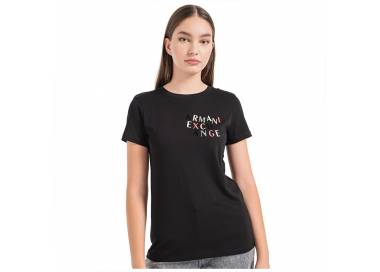T-shirt donna Armani Exchange con logo multicolor